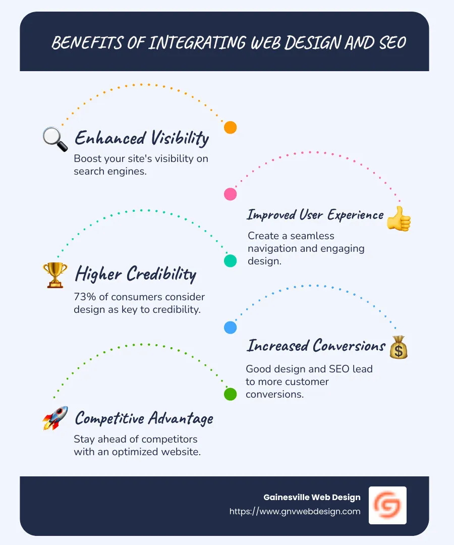 SEO and Web Design Benefits Infographic - web design and seo marketing infographic infographic-line-5-steps-blues-accent_colors