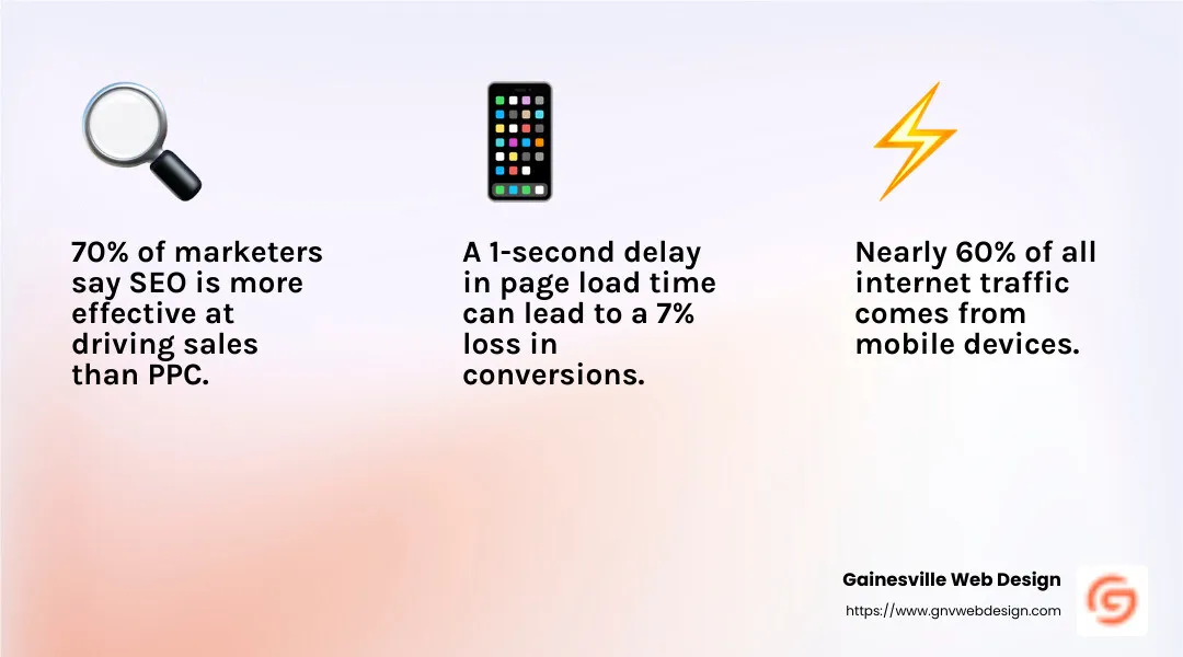 SEO Basics - web design and seo marketing infographic 3_facts_emoji_light-gradient